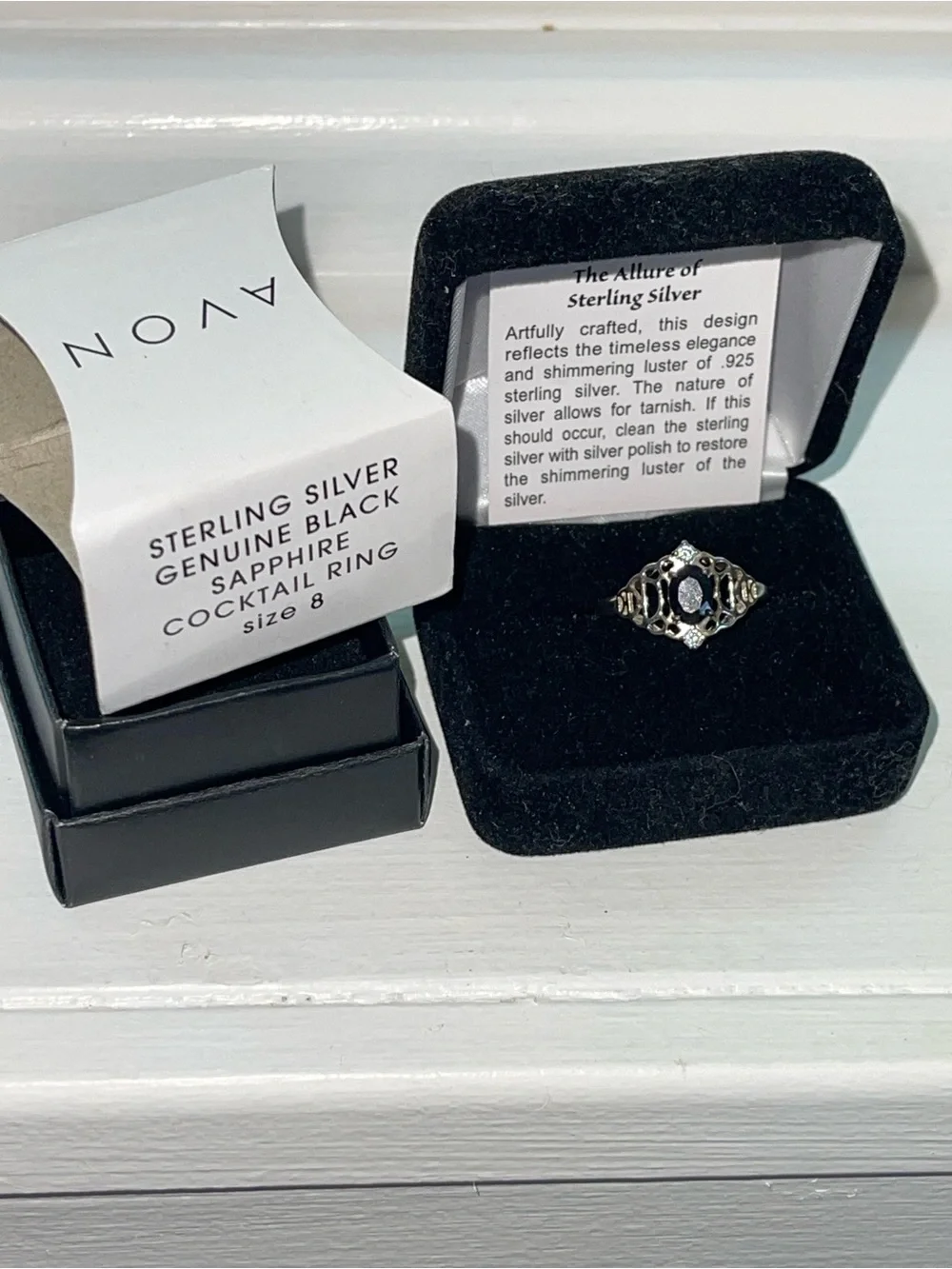 Sterling silver sapphire ring
